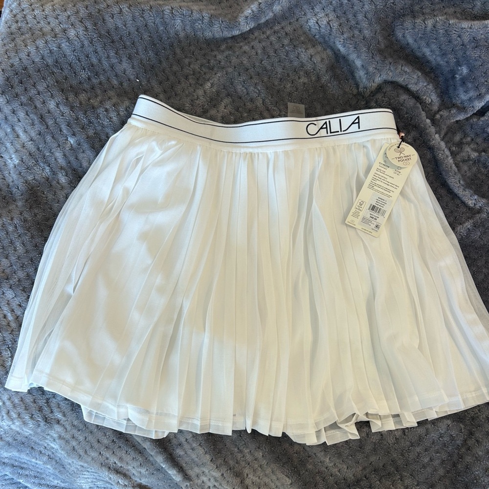 NWT Calia by Carrie Underwood Women's SzS White Pleated Tennis Pickelball Skort